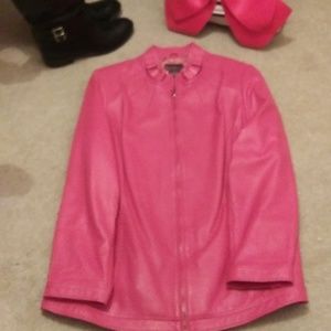 GLOVE SOFT 100% LEATHER PINK JACKET